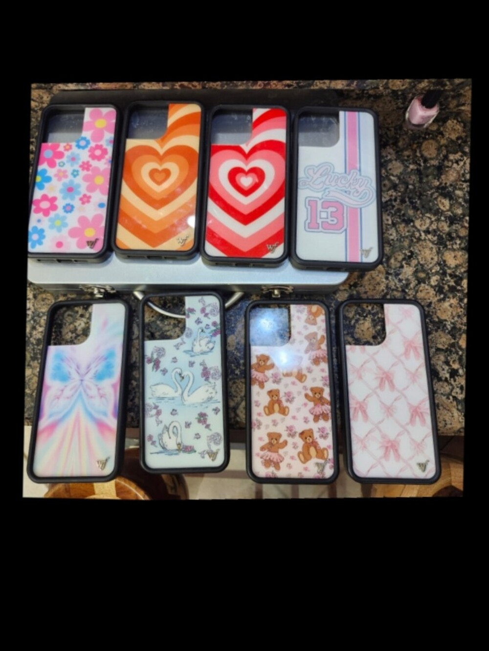 Set of 8 Wildflower Phone Cases iPhone 12 Mini 13 Mini Lucky 13 Hearts Daisies